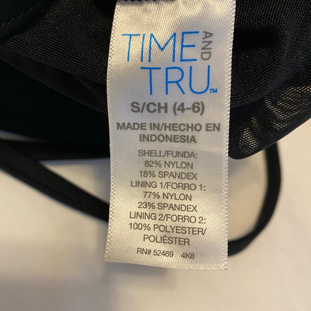 Time and Tru Pretty Black One Piece Swimsuit Small - Picture 8 of 9